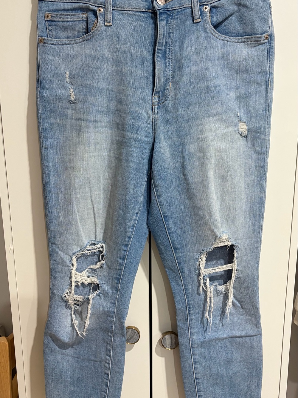 GAP Light Blue Distressed Skinny Jeans